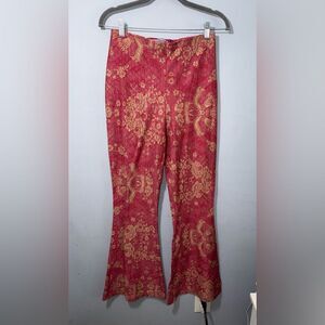 Kimchi Blue  Women’s Floral Dusty Pink Patterned Flared Pant M boho
